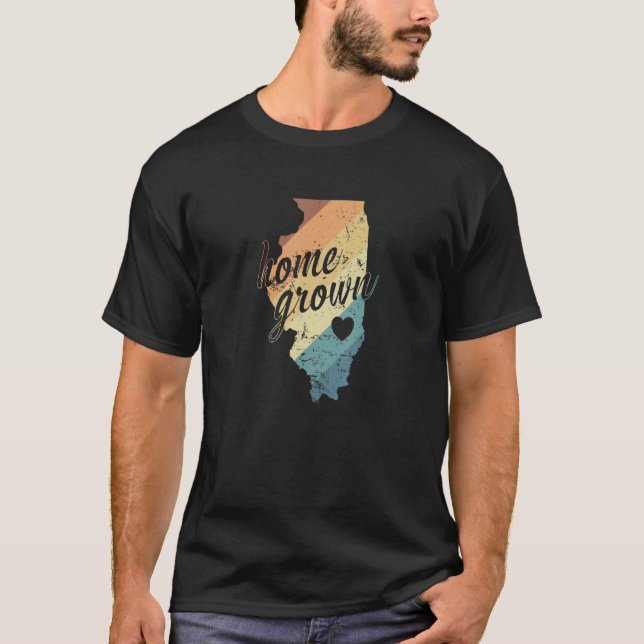 Illinois Home grown USA America T Shirt (Framsida)