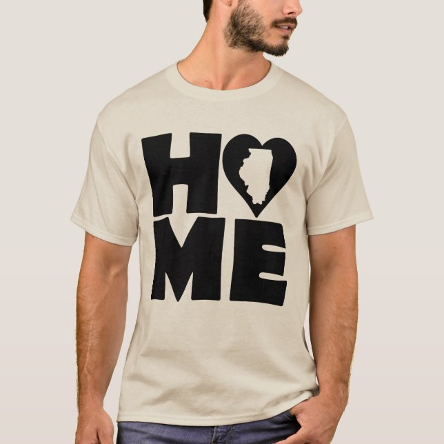 Illinois Home Heart State Tees T-Shirt (Framsida)