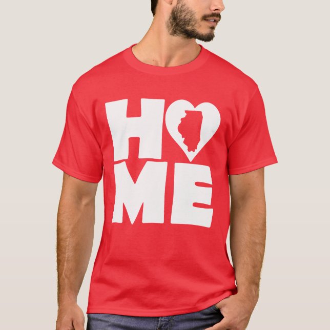 Illinois Home Heart State Tees T-Shirt (Framsida)