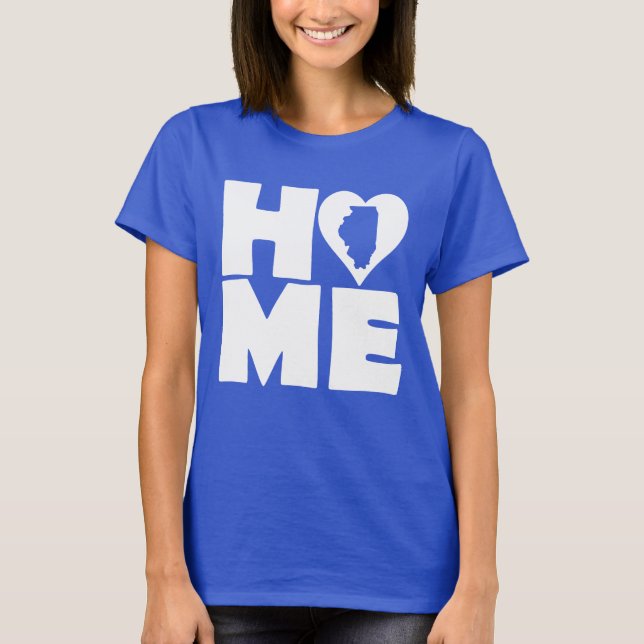 Illinois Home Heart State Tees T-Shirt (Framsida)