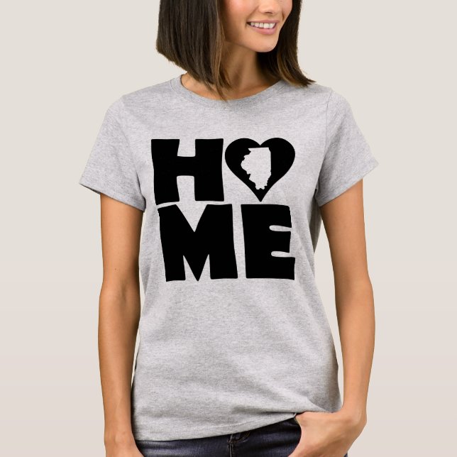 Illinois Home Heart State Tees T-Shirt (Framsida)