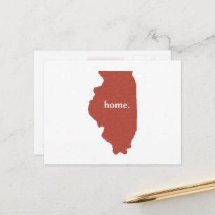 Illinois Home Red Vykort