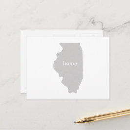 Illinois home silhouette state karta vykort