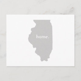 Illinois home silhouette state karta vykort