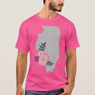 Illinois Home State Floral Bouquet T Shirt