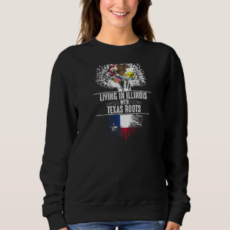 Illinois Home Texas Roots State Träd Flagga Kärlek T Shirt
