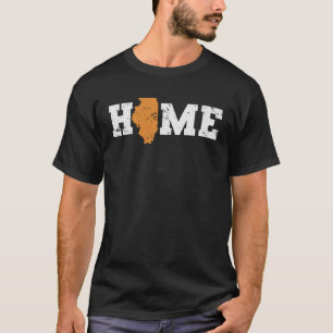 Illinois Home with Karta Outline USA Amerika T Shirt