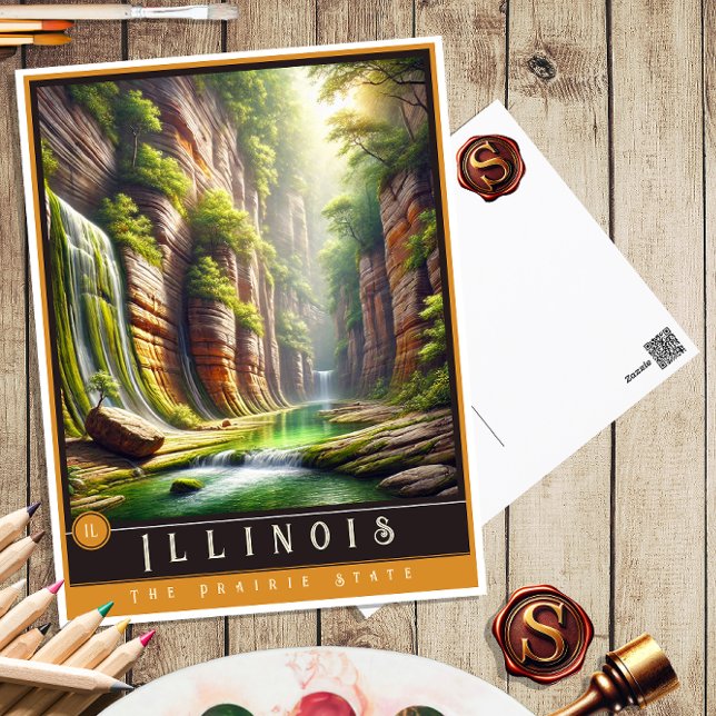 Illinois | Hyper-Realistic State-vykort Vykort (Skapare uppladdad)