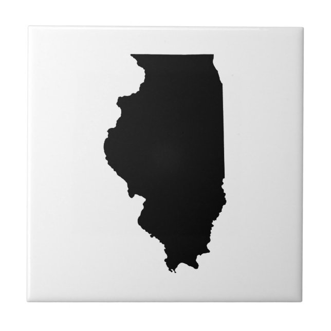 Illinois i svart och vitt kakelplatta (Framsidan)