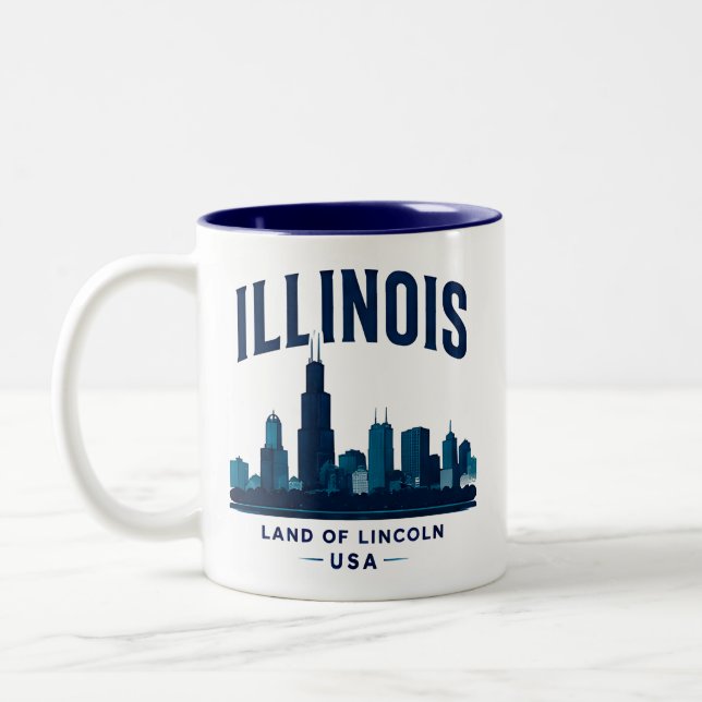 Illinois ikoniska landmärken Två-Tonad mugg (Vänster)