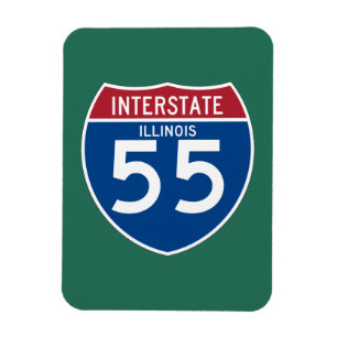 Illinois IL I-55 skyddar den Interstate huvudväge Magnet