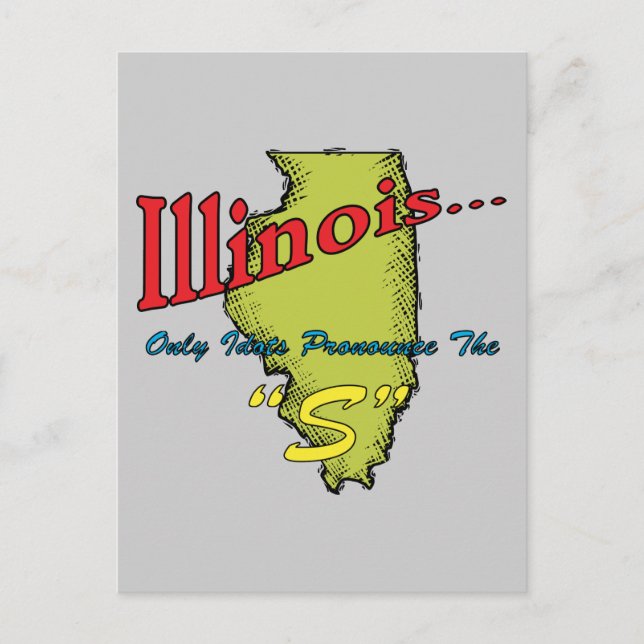 Illinois IL Motto ~ Endast diots uttrycker S Vykort (Framsida)