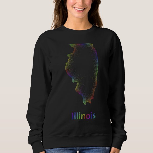 Illinois IL Pride Prairie State Map Chicago Lake M T Shirt (Framsida)