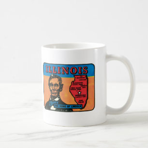 Illinois IL Vintage State Label Mugg