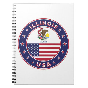 Illinois, Illinois t-shirt, Illinois-dekal. Anteckningsbok