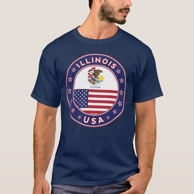 Illinois, Illinois t-shirt. T Shirt (Framsida)