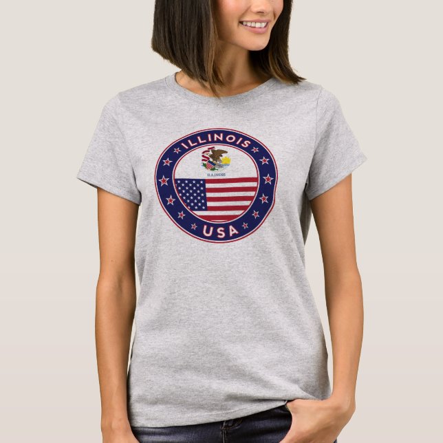 Illinois, Illinois t-shirt. T Shirt (Framsida)