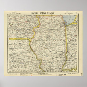 Illinois Indiana, Iowa, Missouri Poster
