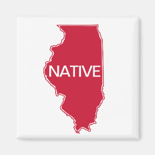 Illinois infödd röd vit magnet
