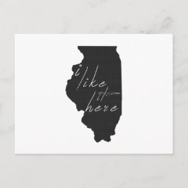 Illinois, jag gillar det här State Shaped Chalkboa Vykort
