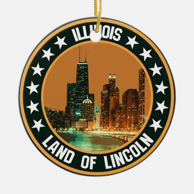 Illinois Julgransprydnad Keramik (Framsidan)