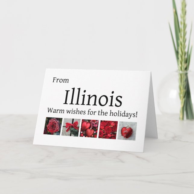 Illinois julkort med prydnadsföremål helgkort (Framsida)