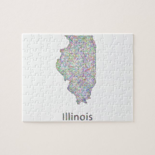 Illinois karta pussel (Horisontell)