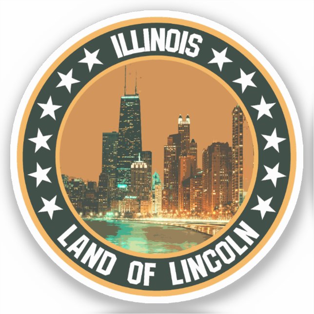 Illinois Klistermärken (Framsida)