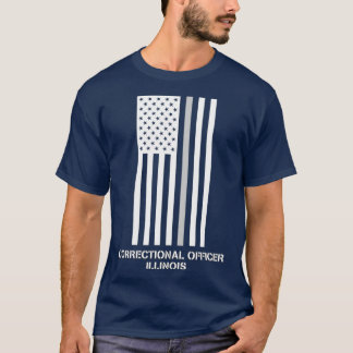 Illinois korrektionsförrättare Thin Grått Line T Shirt
