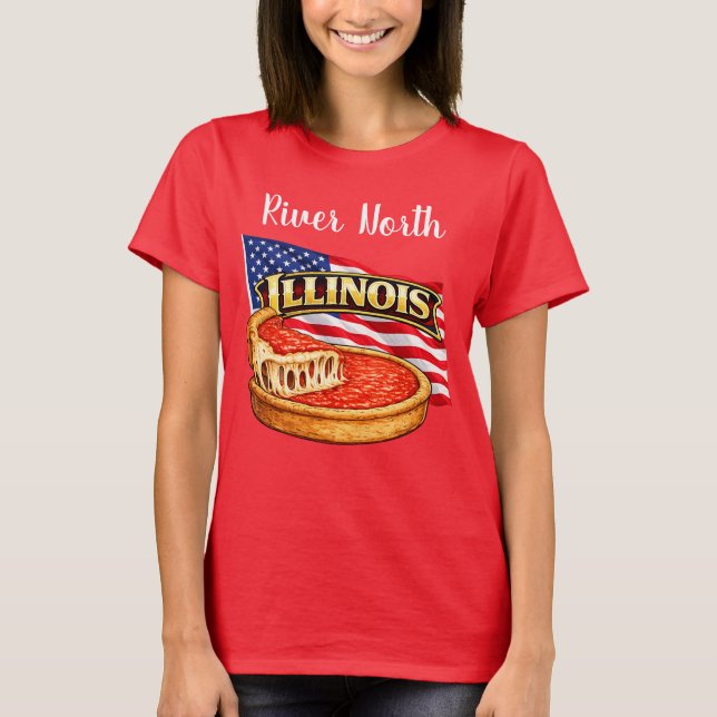 Illinois Kvinnors Mörka T-Shirt (Framsida)