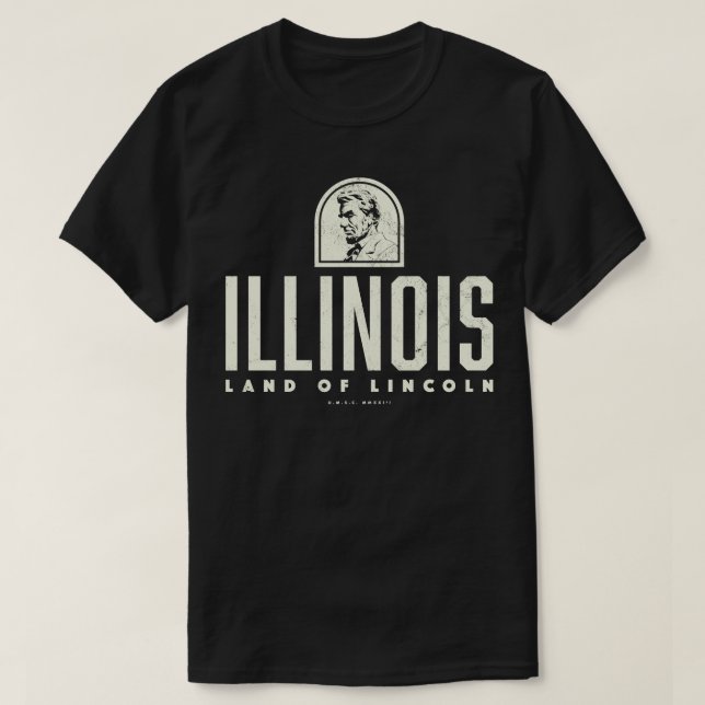Illinois Land Lincoln Tan T Shirt (Design framsida)