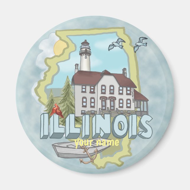 Illinois Lighthouse Magnet (Framsidan)