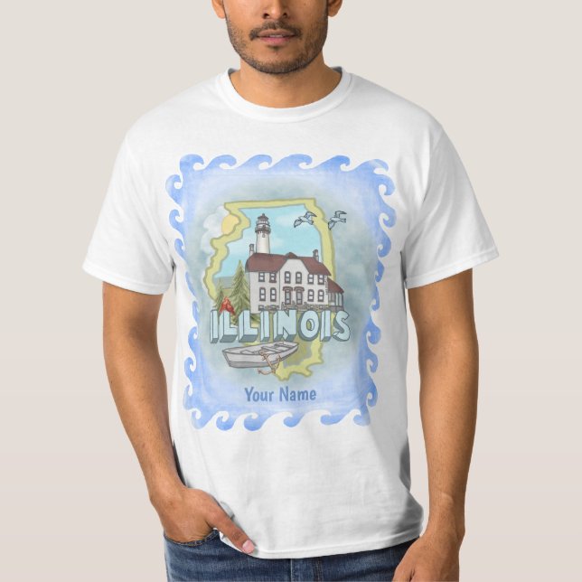 Illinois Lighthouse t-shirt (Framsida)