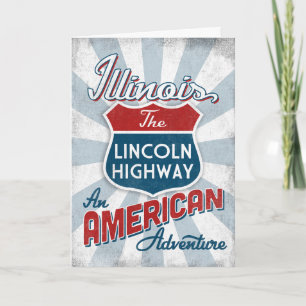 Illinois Lincoln Highway Vintage America Kort