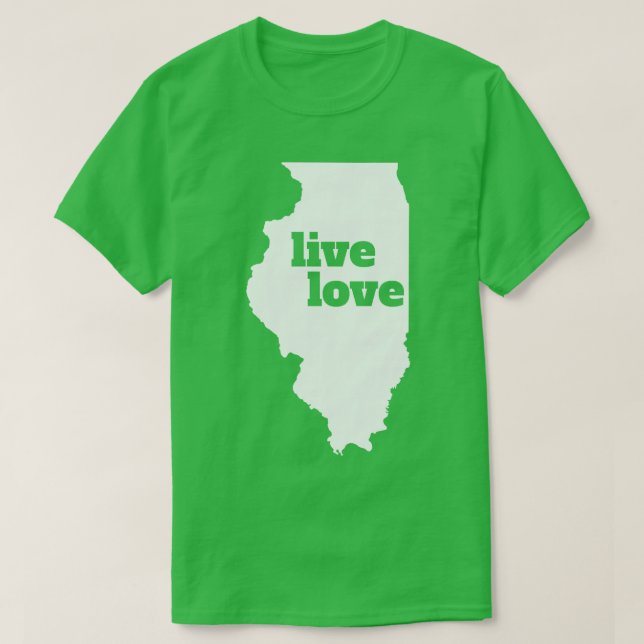 Illinois Live Kärlek Illinois T Shirt (Design framsida)