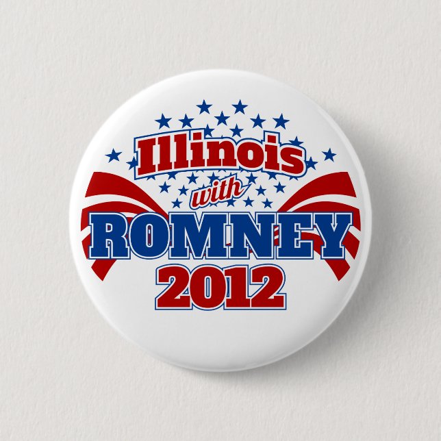 Illinois med Romney 2012 Knapp (Framsida)