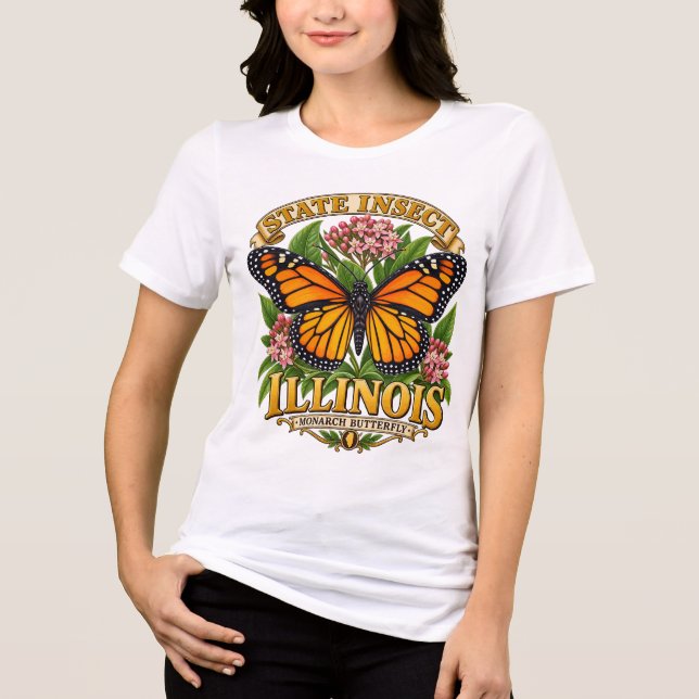 Illinois Monarch Pride T Shirt (Framsida)