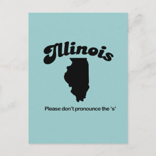 Illinois Motto - Uttala inte S Vykort