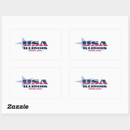 Illinois My Home State-etikett Rektangulärt Klistermärke