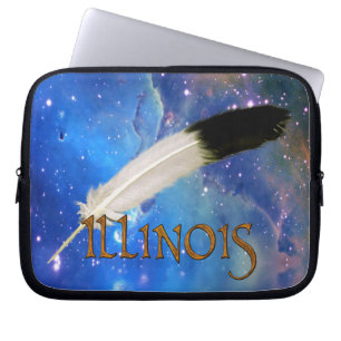 ILLINOIS Nation & Feather Space Laptop sleeve