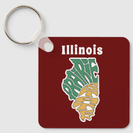 Illinois Nickname Ord Art Nyckelring
