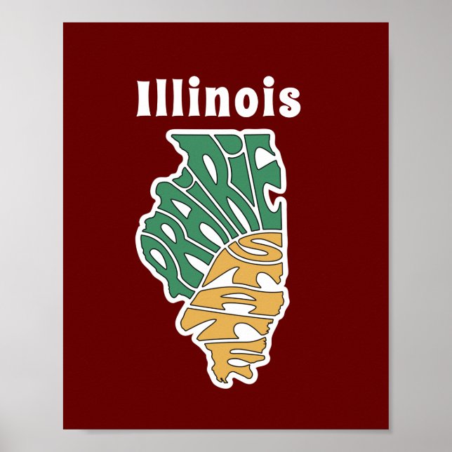 Illinois Nickname Ord Art Poster (Framsidan)