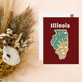 Illinois Nickname Ord Art Vykort