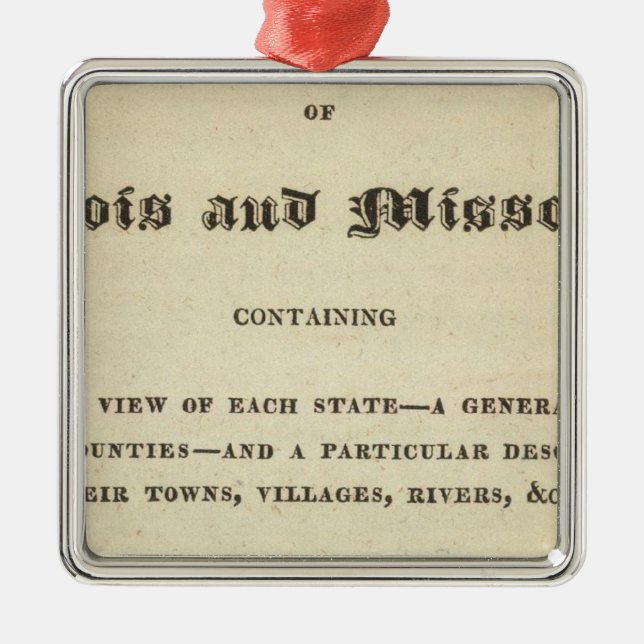 Illinois och Missouri 2 Julgransprydnad Metall (Framsidan)