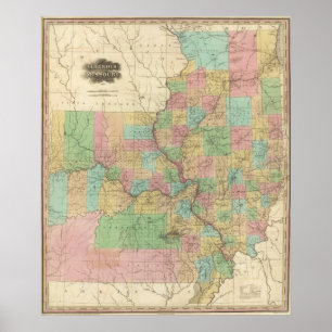 Illinois och Missouri Poster