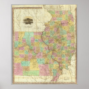 Illinois och Missouri Poster
