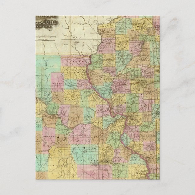 Illinois och Missouri Vykort (Framsida)