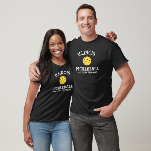 Illinois Pickleball Add Klubb Partner Namn Anpassn T Shirt