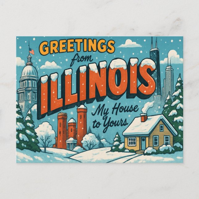 ILLINOIS Postkort Vykort (Framsida)