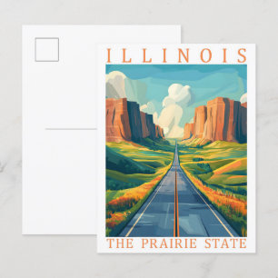 Illinois Prairie State USA Travel Ställe Vykort